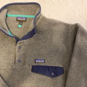 Men’s Patagonia Synchilla Sweater Button Up Size Medium in Gray. Great Condition